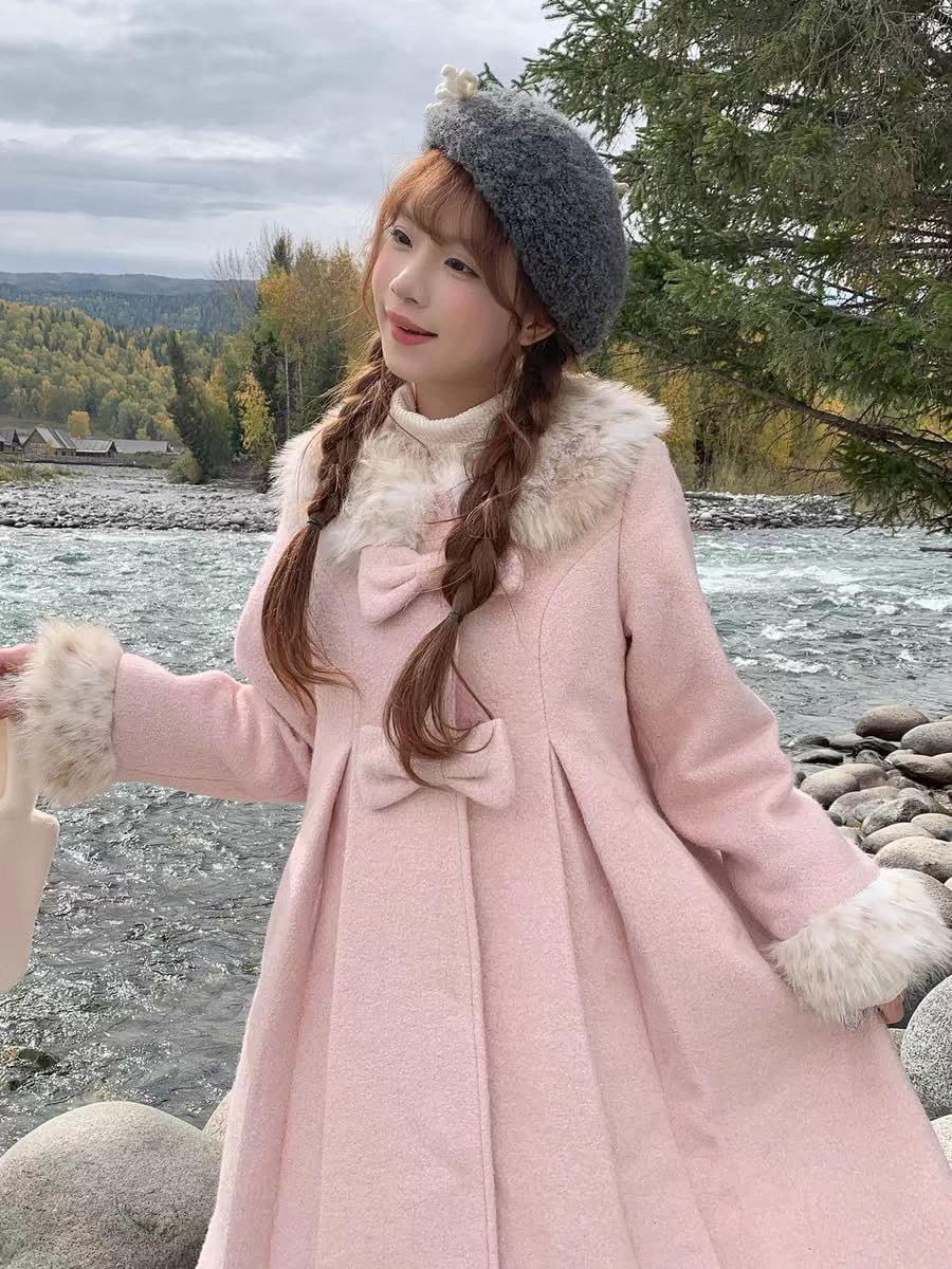 Elegant Pink Winter Coat
