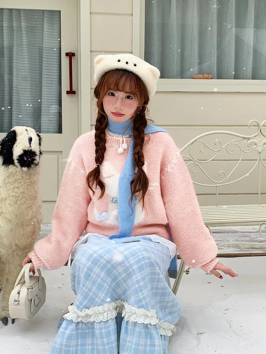 Pastel Animal Knit Sweater