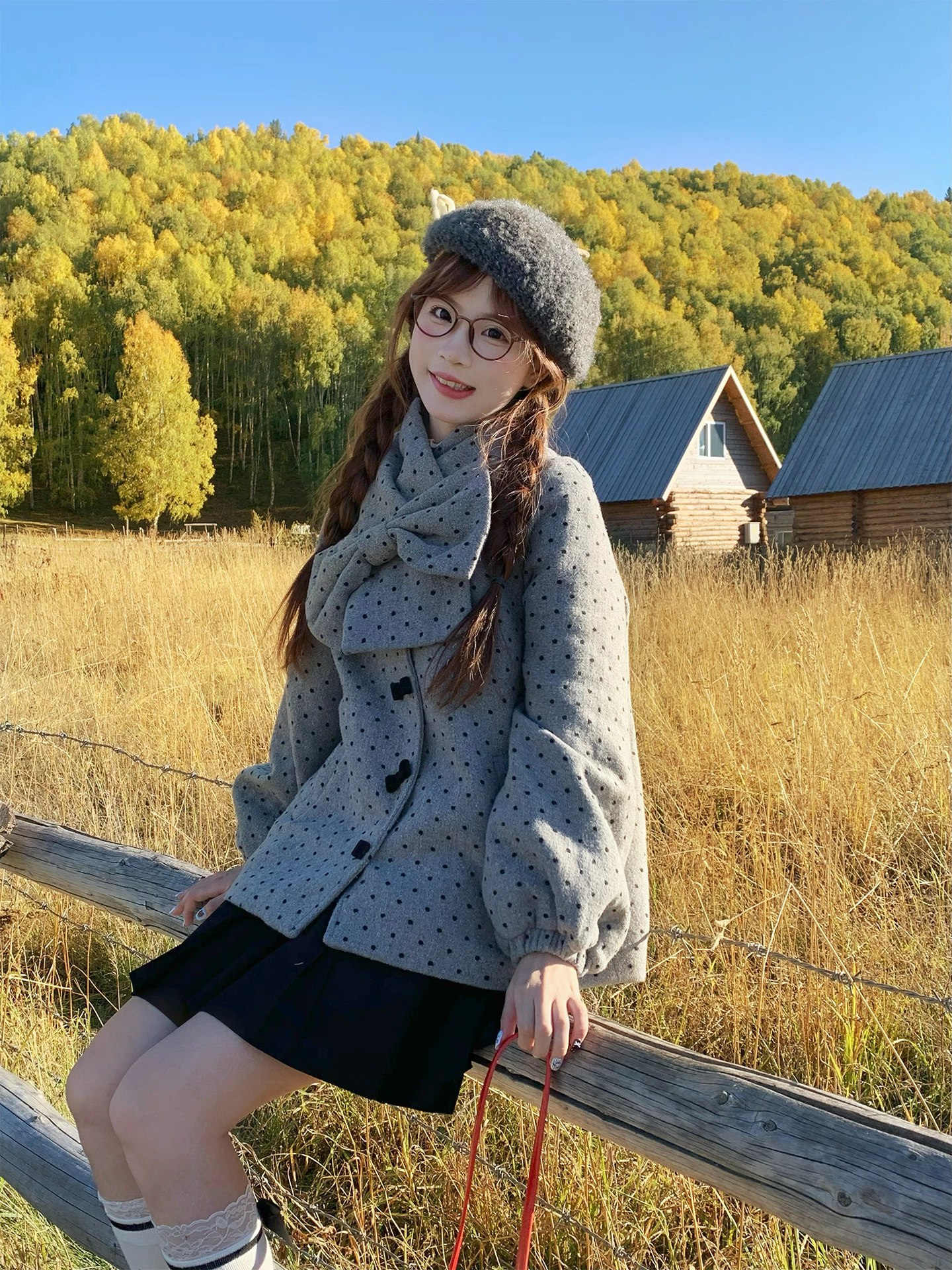 Stylish Polka Dot Coat