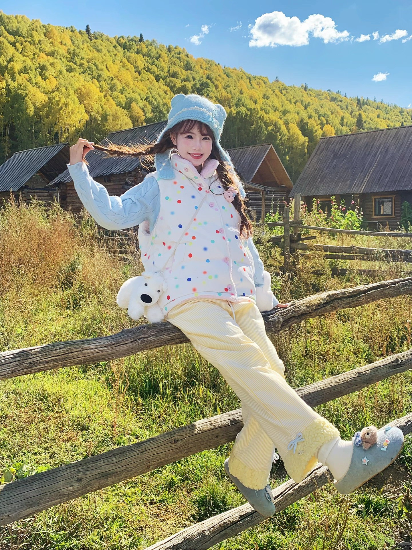 Cute Polka Dot Padded Vest