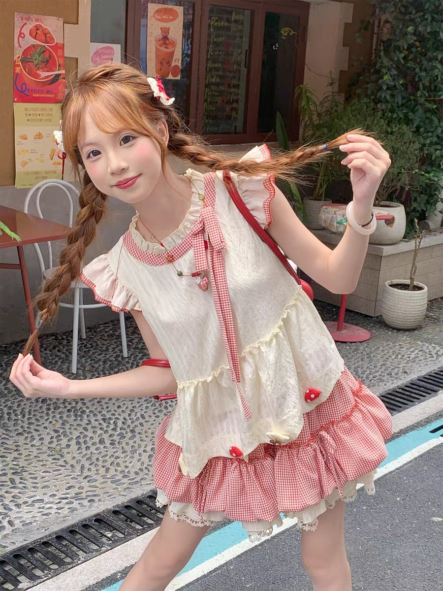 Red and White Gingham Dress