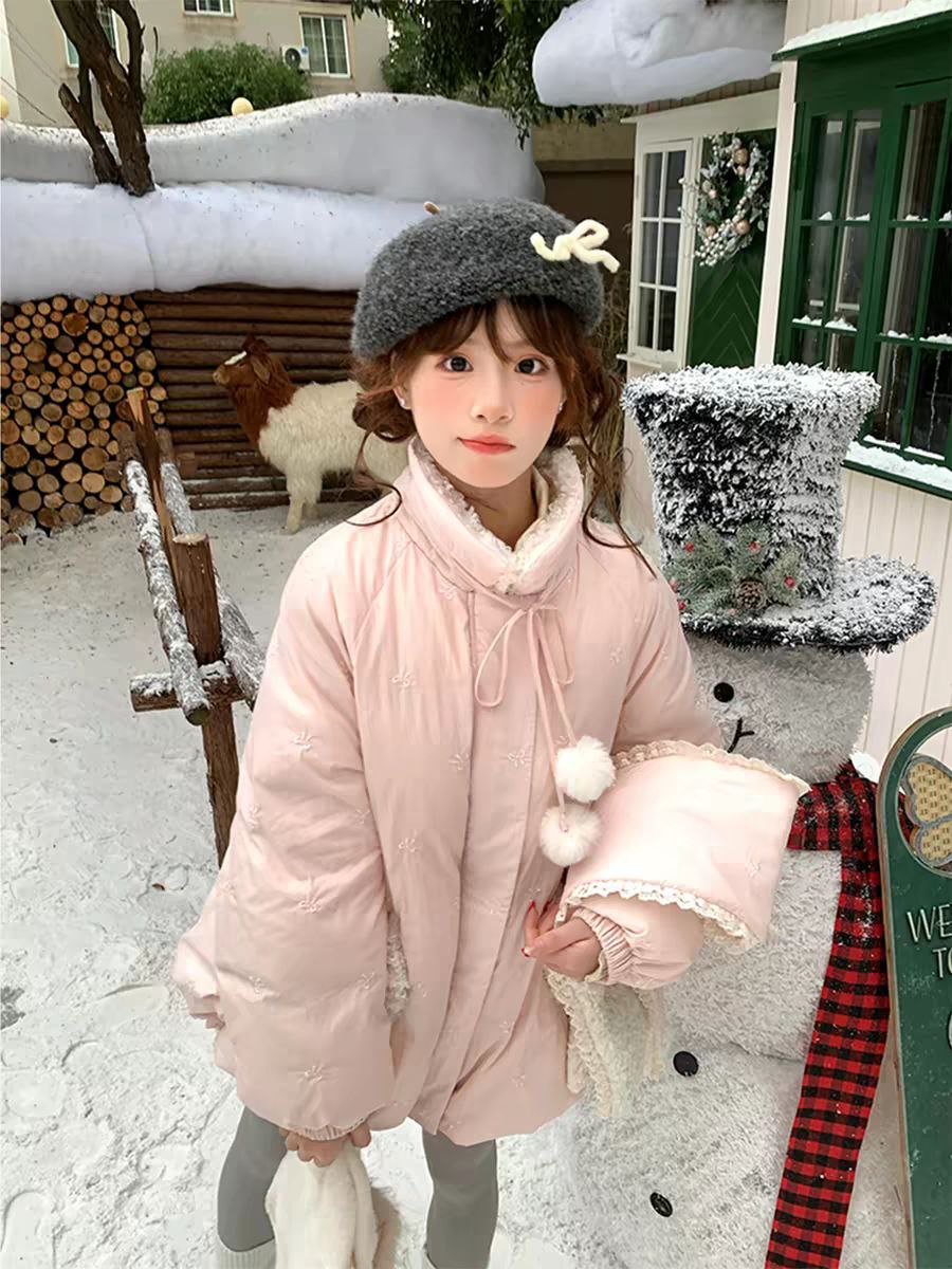 Pink Winter Coat with Bow