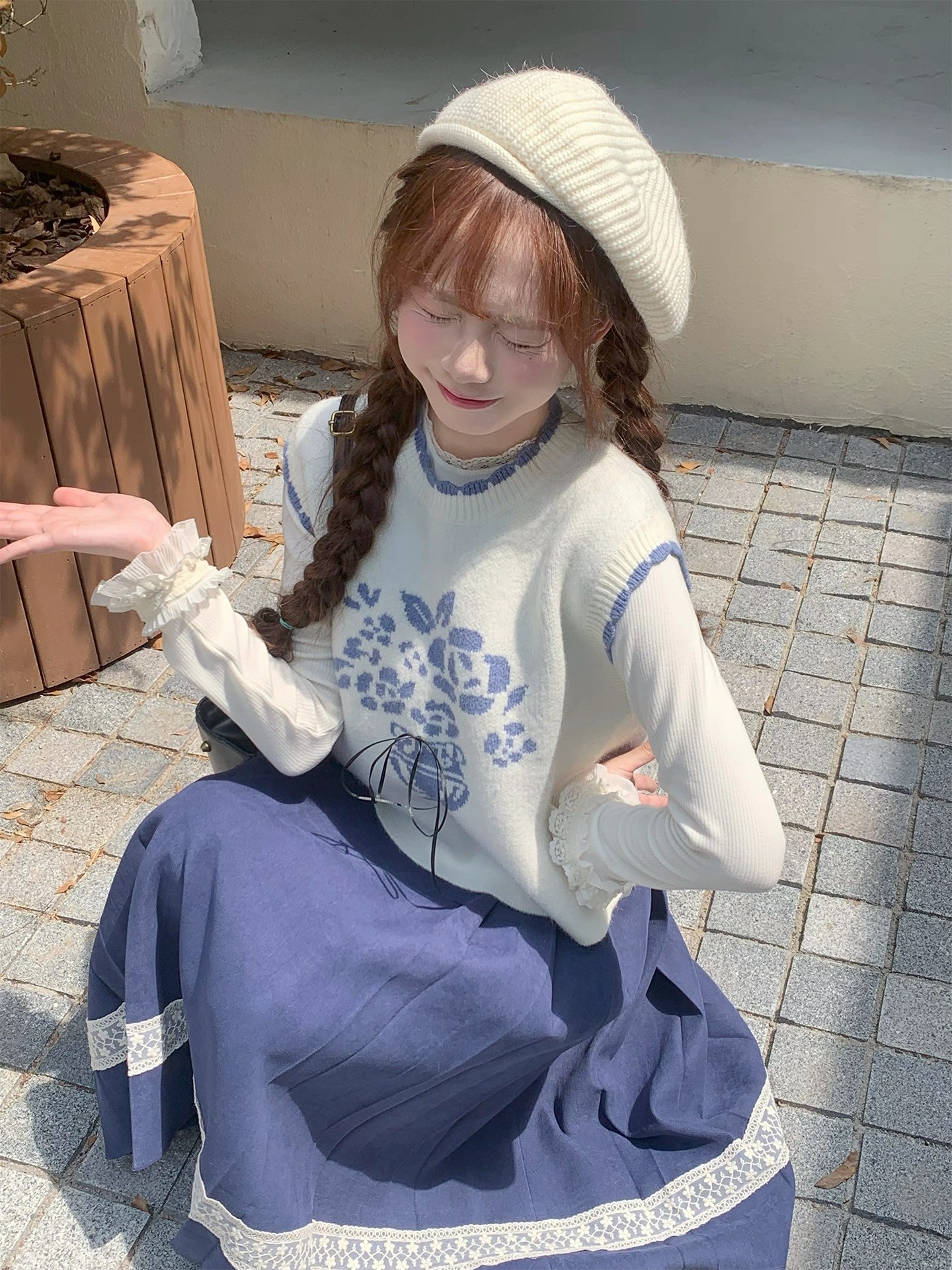 Vintage Floral Knit Sweater