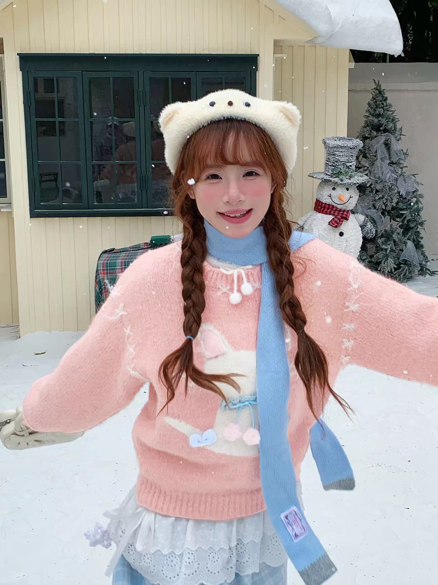 Pastel Animal Knit Sweater