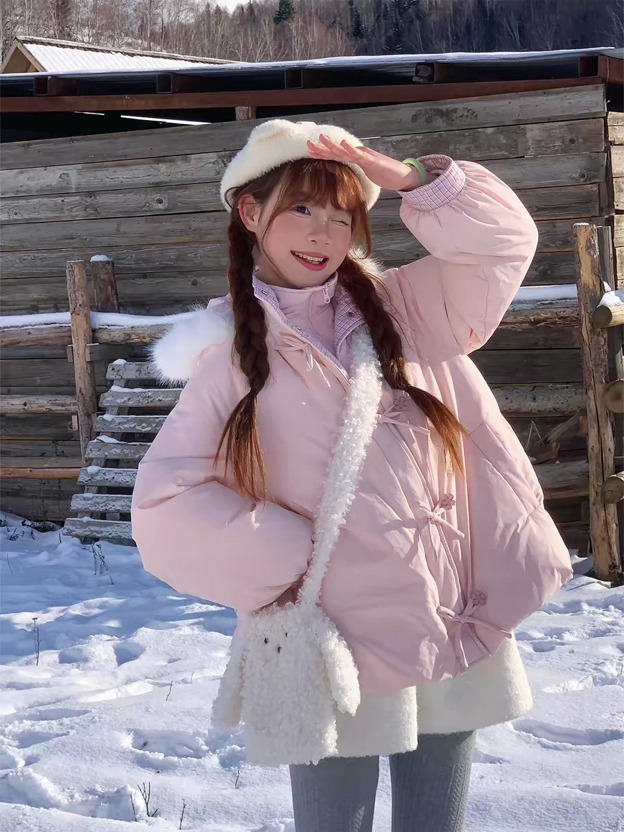 Winter Pink Puffer Jacket
