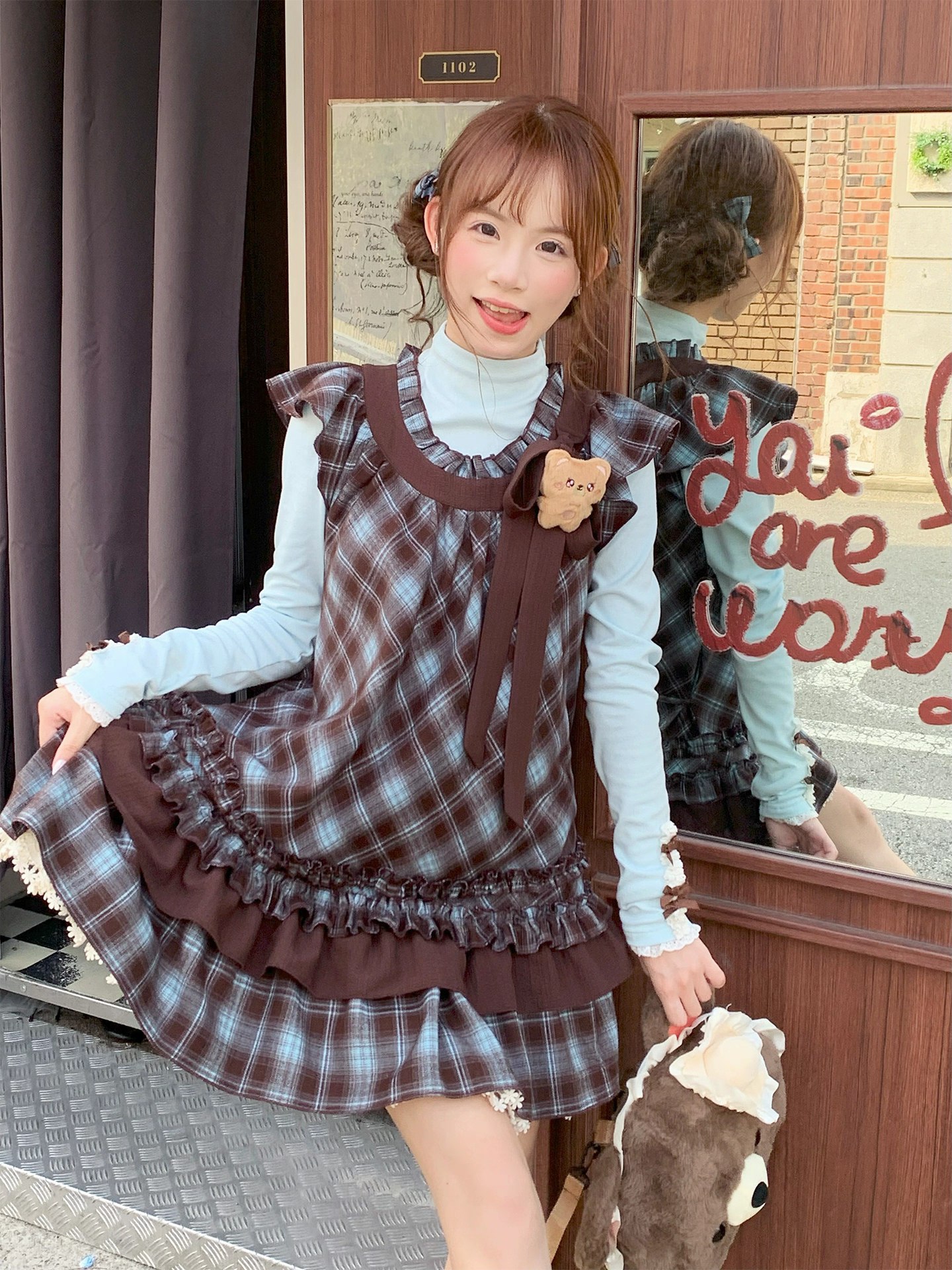 Plaid Cute Ruffle Dress