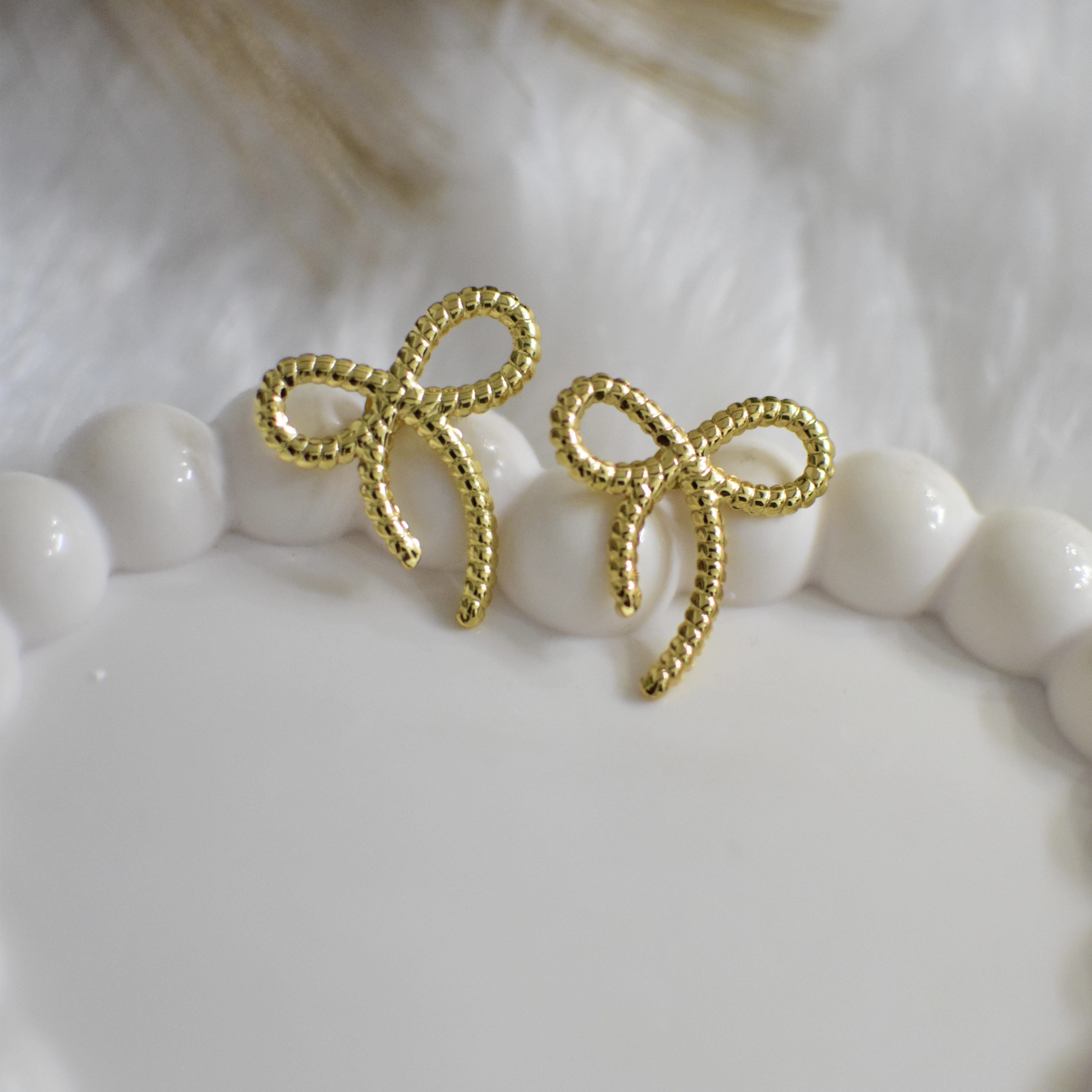 Gold Bow Earrings