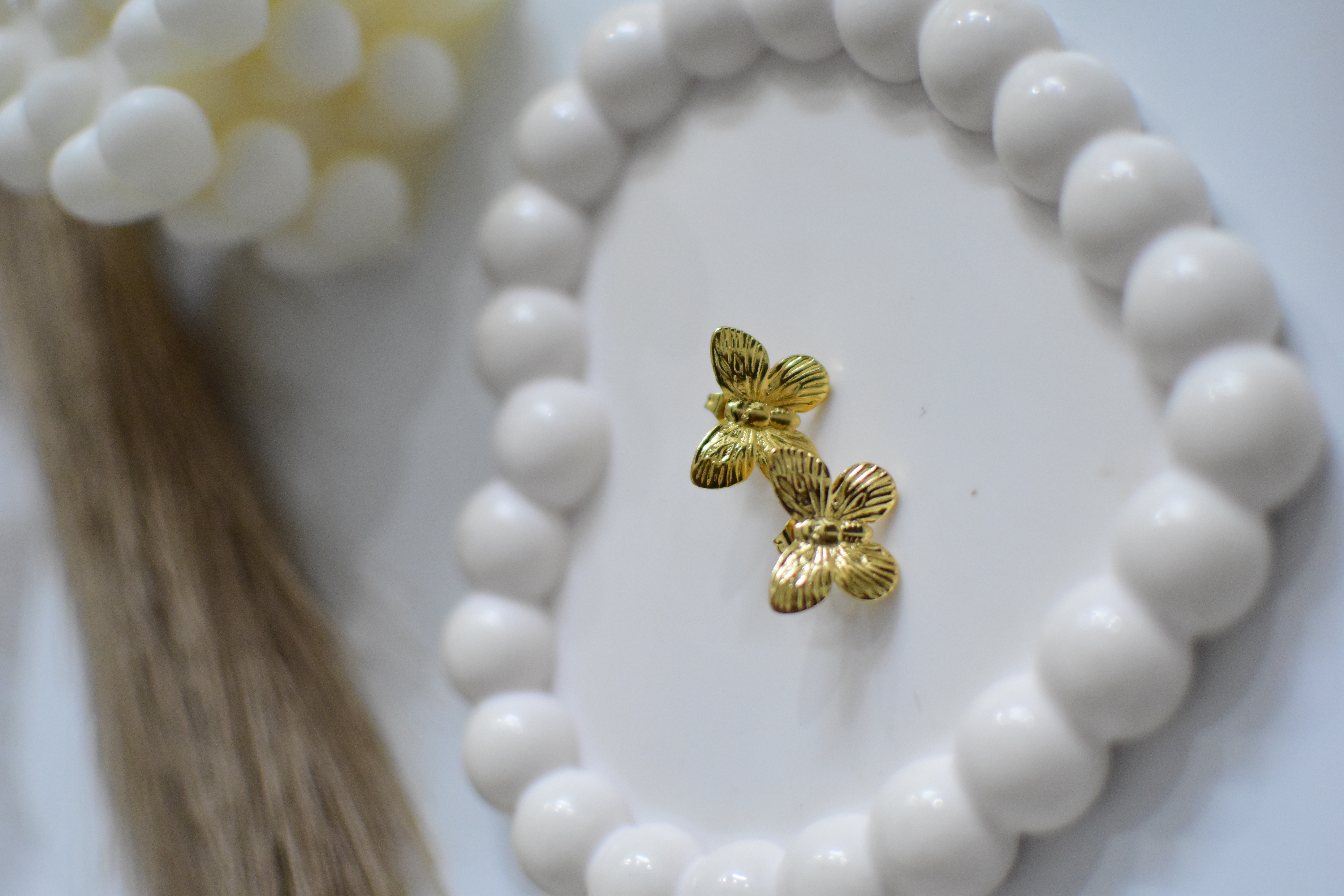 Gold Butterfly Stud Earrings