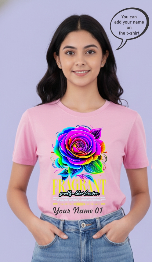 Customizable Rose Print T-shirt 1775 FC