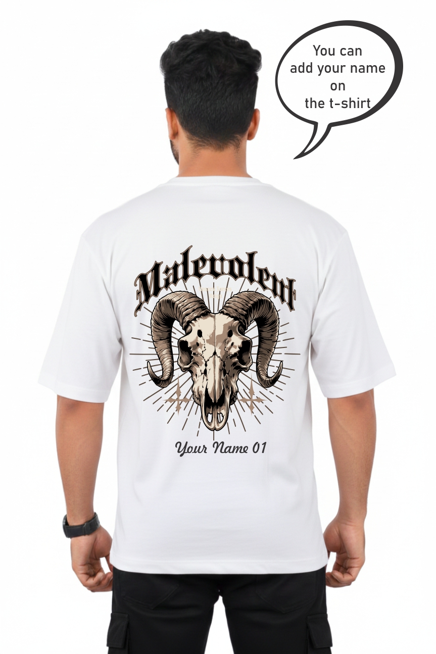 Custom Malevolent Ram Skull T-Shirt 1511 MA