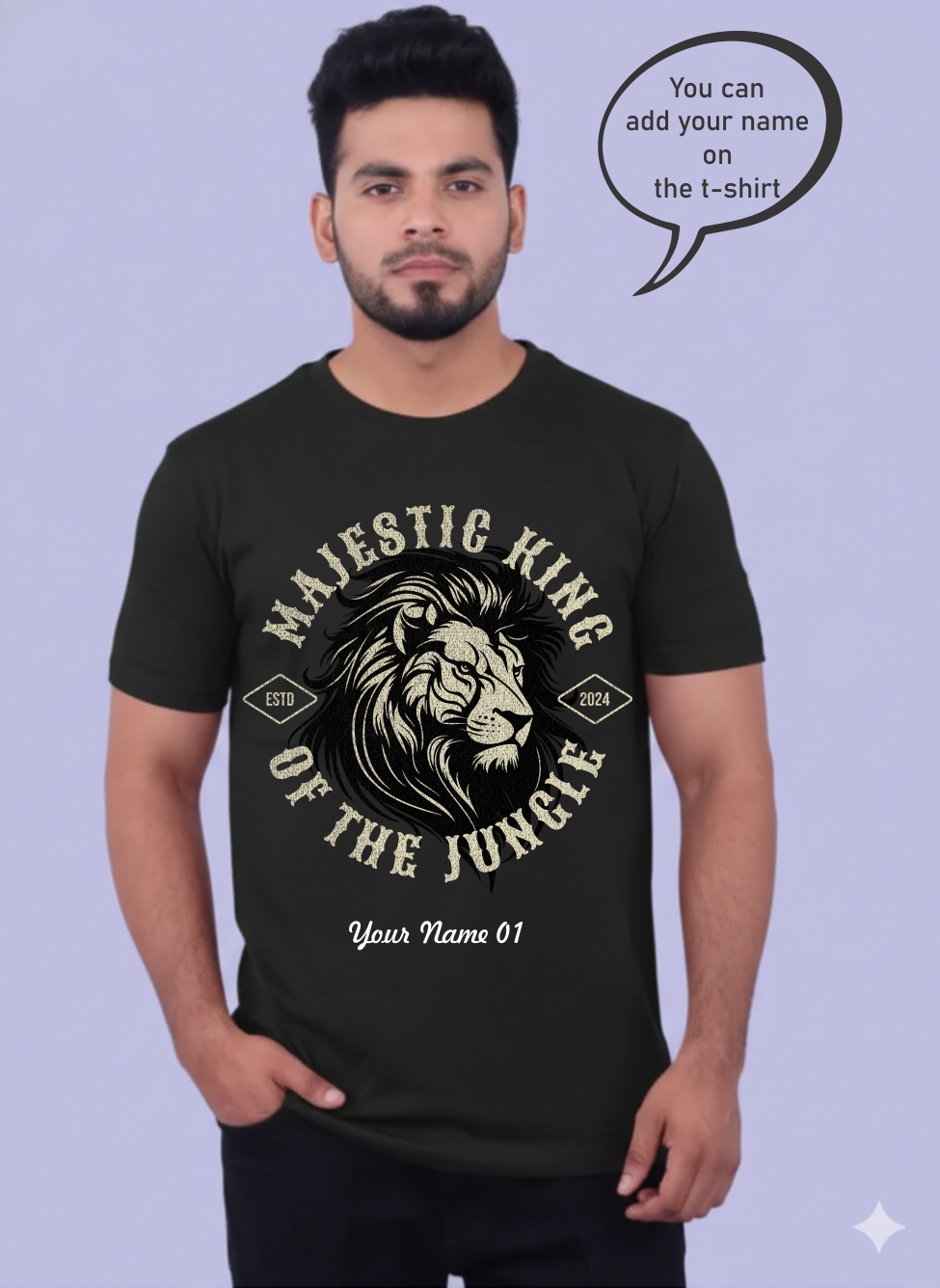 Majestic King of the Jungle Customized T-Shirt 1554 MB
