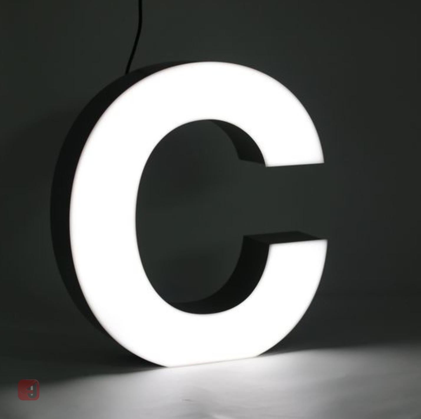 Illuminated Letter 'C' Sign