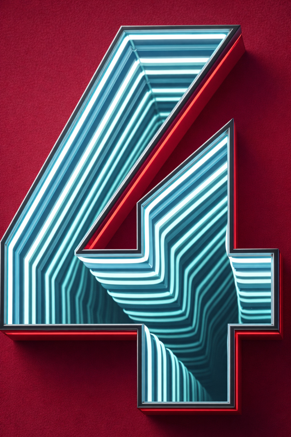 illuminated infinity mirror  Number 4 Decor