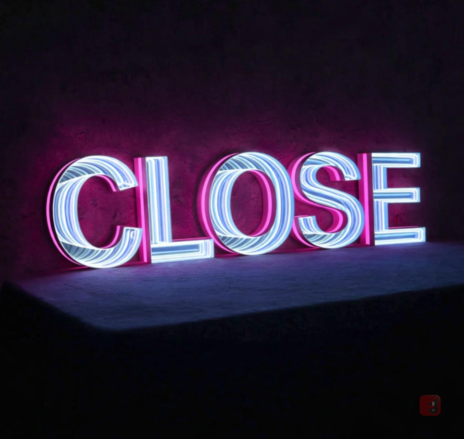 Neon 'CLOSE' Sign