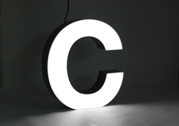 Illuminated  acrylic Letter 'C' Light