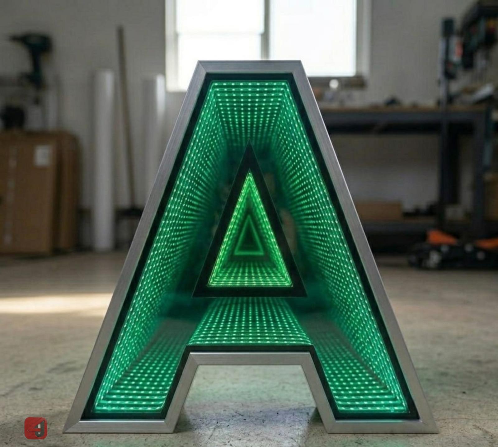 LED Infinity Mirror Letter A Light