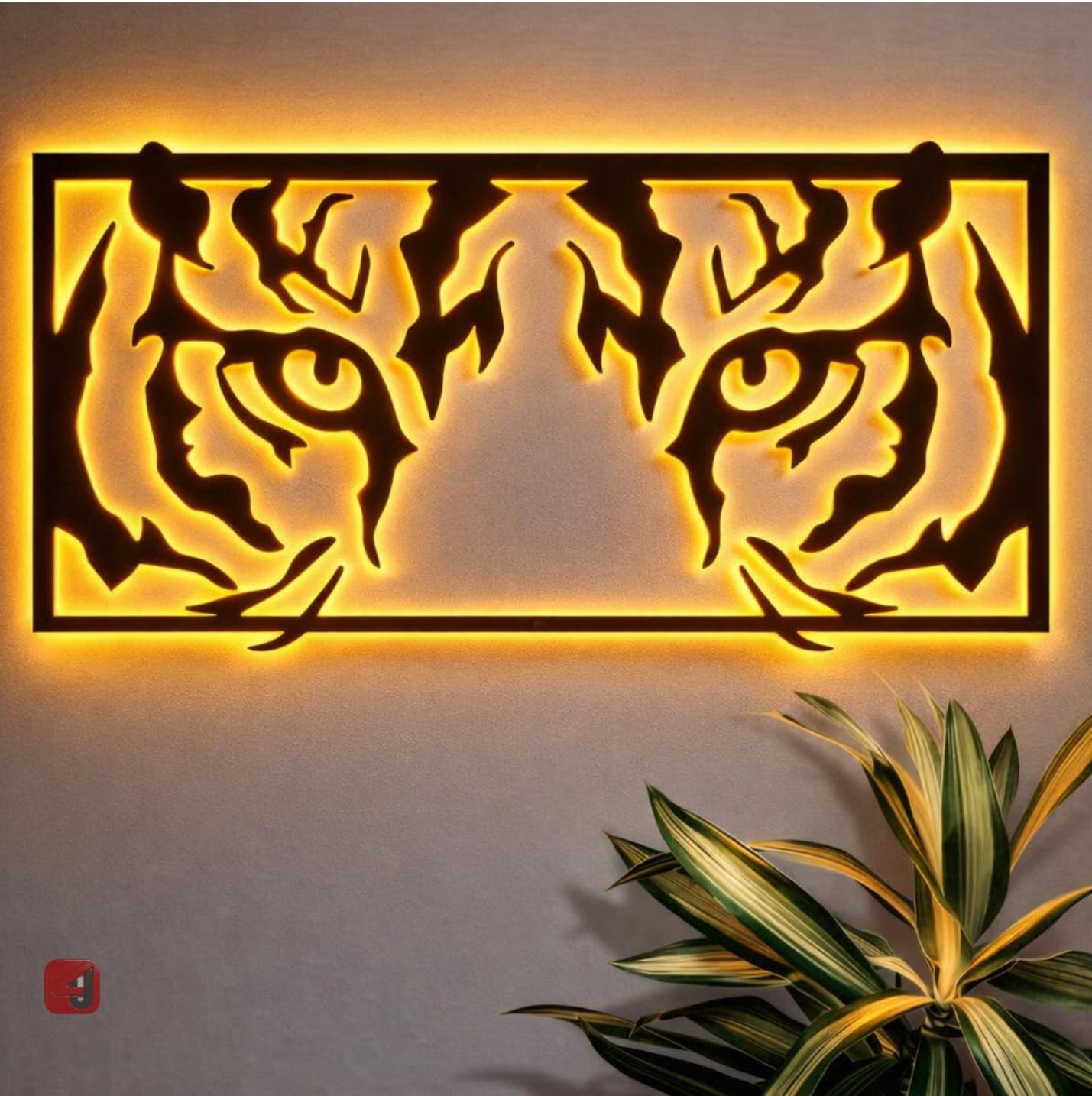 LED Tiger Eyes Wall Art