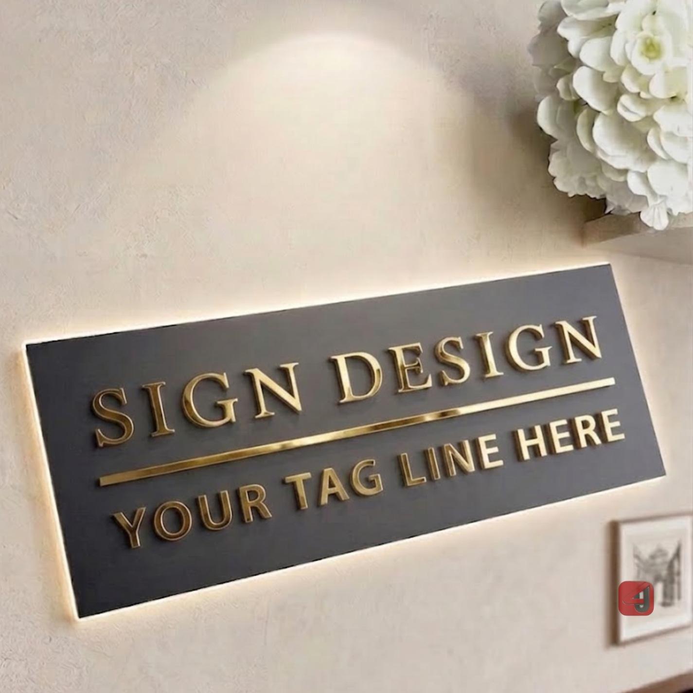 Custom Gold Wall Sign