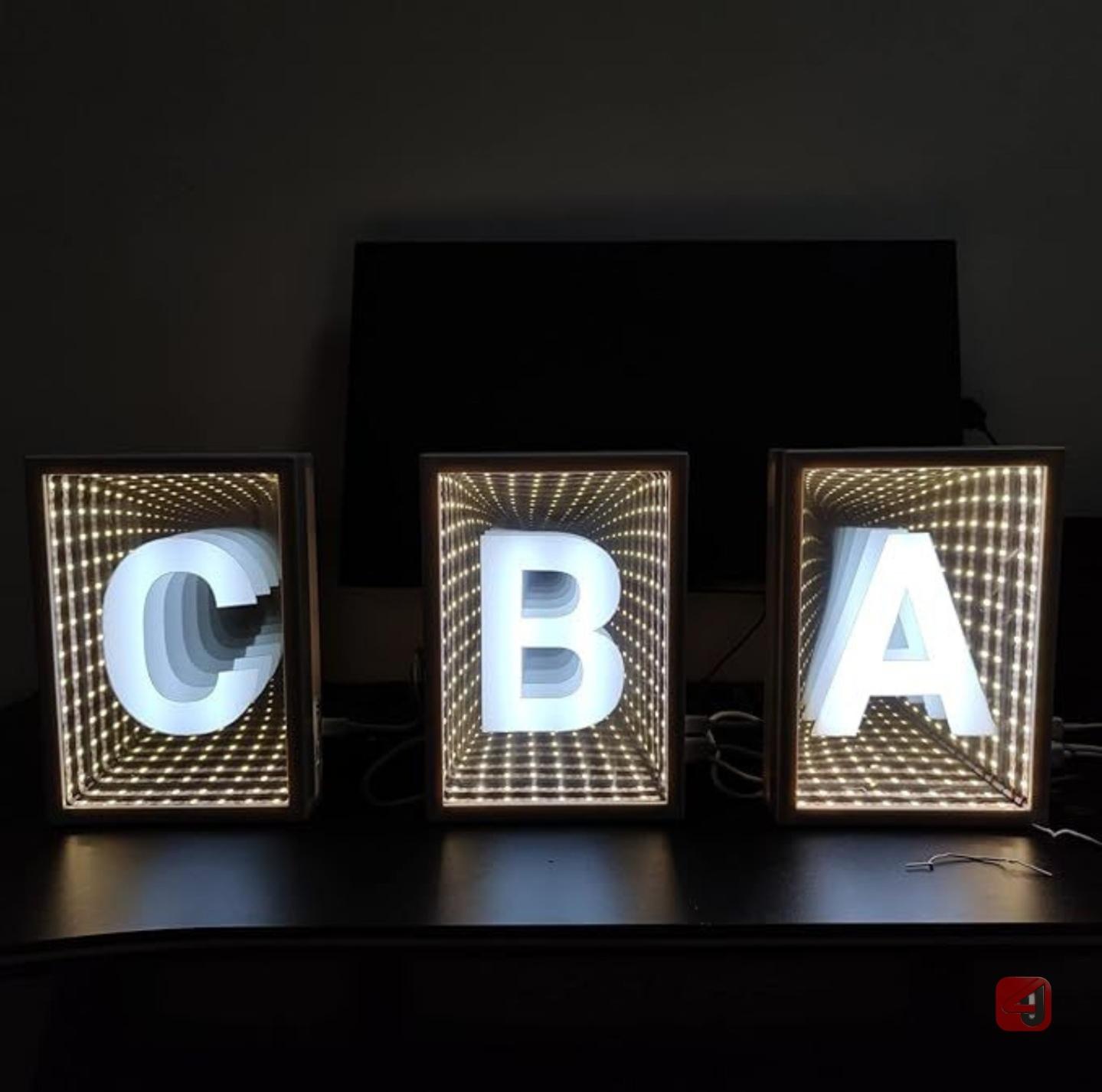 LED Infinity Mirror Alphabet Lights