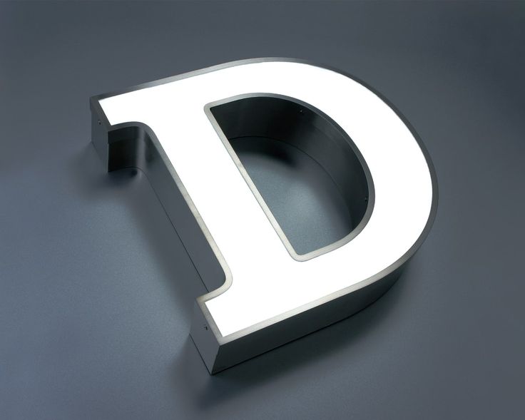 Illuminated acrylic Letter D 