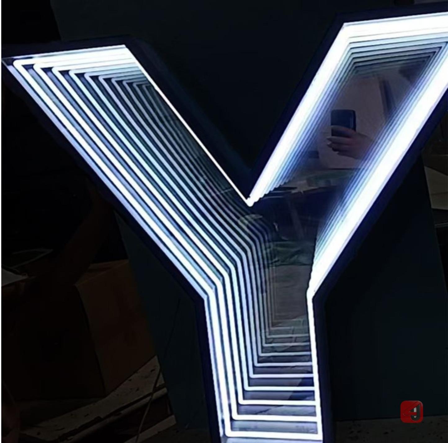 LED Infinity Mirror Letter Y