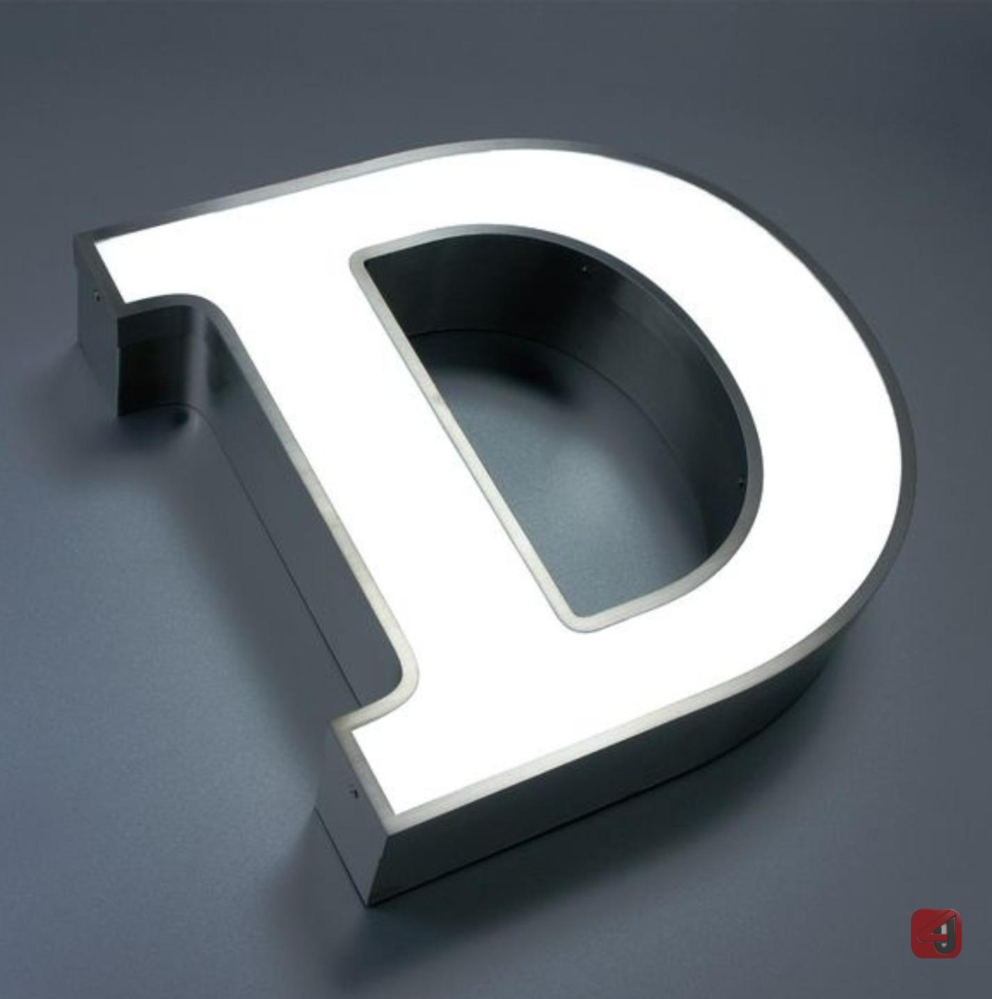 Illuminated Letter D Sign