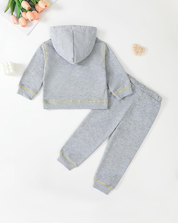 Little Girls Clothes 2 Piece Outfit Kids Long Sleeve T Shirt Pant Set Cute Fall Winter Outfits for Girl Age 4-8