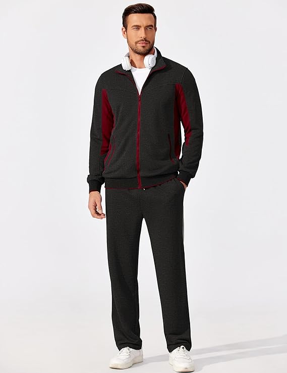 COOFANDY Men's Tracksuits 2 Piece Athletic Track Suit Warm Jogging Running Sweatsuits Casual Full Zip Sports Set