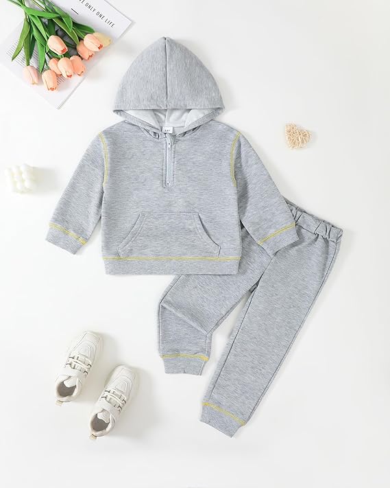 Little Girls Clothes 2 Piece Outfit Kids Long Sleeve T Shirt Pant Set Cute Fall Winter Outfits for Girl Age 4-8