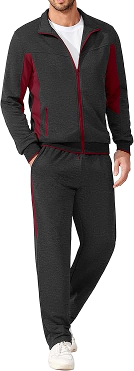 COOFANDY Men's Tracksuits 2 Piece Athletic Track Suit Warm Jogging Running Sweatsuits Casual Full Zip Sports Set