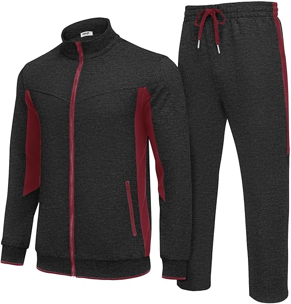 COOFANDY Men's Tracksuits 2 Piece Athletic Track Suit Warm Jogging Running Sweatsuits Casual Full Zip Sports Set