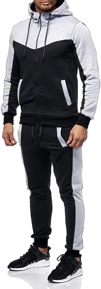 Marine Royal Track Suits for Men Set Full Zip Sweatsuit Outdoor Jogging Men Tracksuits