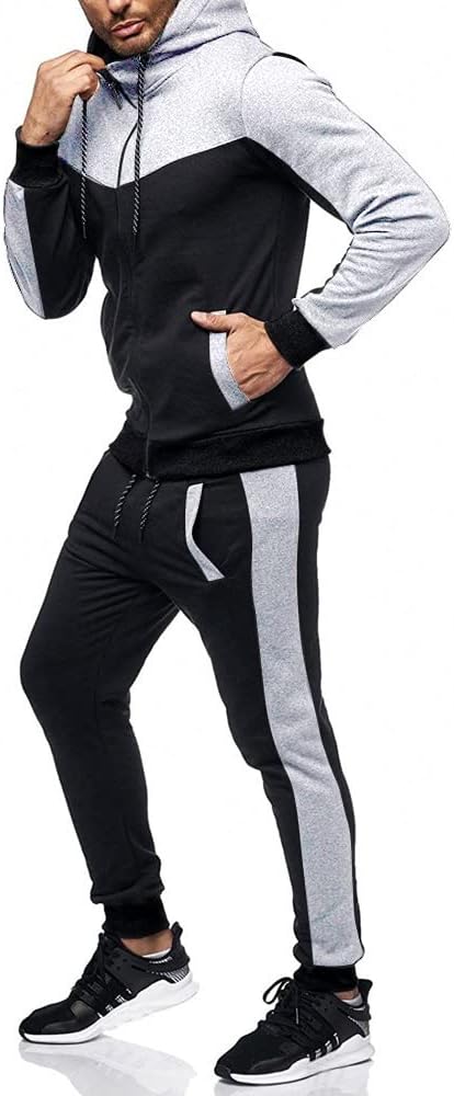 Marine Royal Track Suits for Men Set Full Zip Sweatsuit Outdoor Jogging Men Tracksuits