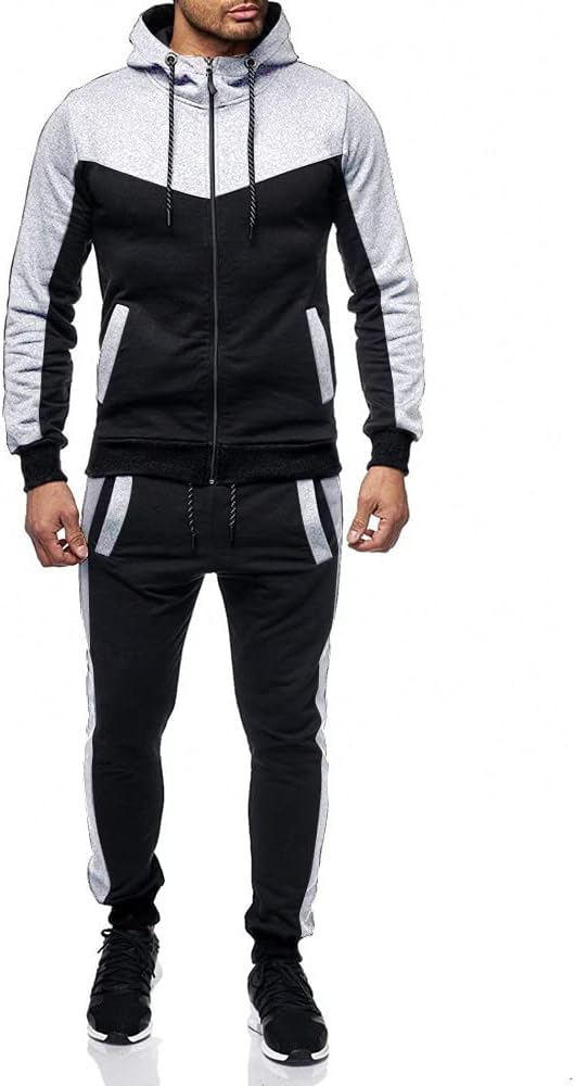 Marine Royal Track Suits for Men Set Full Zip Sweatsuit Outdoor Jogging Men Tracksuits