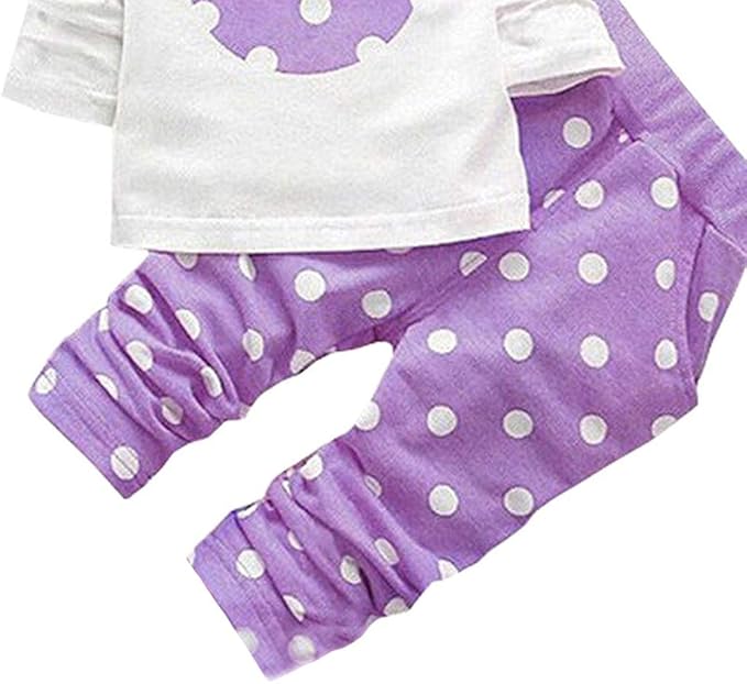 Cute Toddler Baby Girls Clothes Set Long Sleeve T-Shirt and Pants Kids 2pcs Outfits