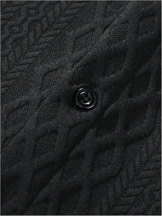 GORGLITTER Men's 2 Piece Outfits Waffle Knit Button Down Shirt Top and Shorts Set