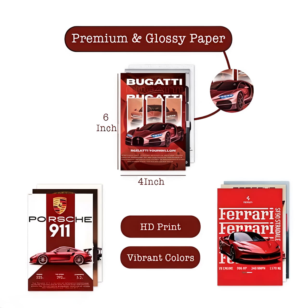 Set of 27 Aesthetic Cars Posters | Car Wall Collage Kit In Postcard Size For You | (4×6inch) Car Aesthetic Posters For Room Decoration | HD Poster Of Thick Paper.