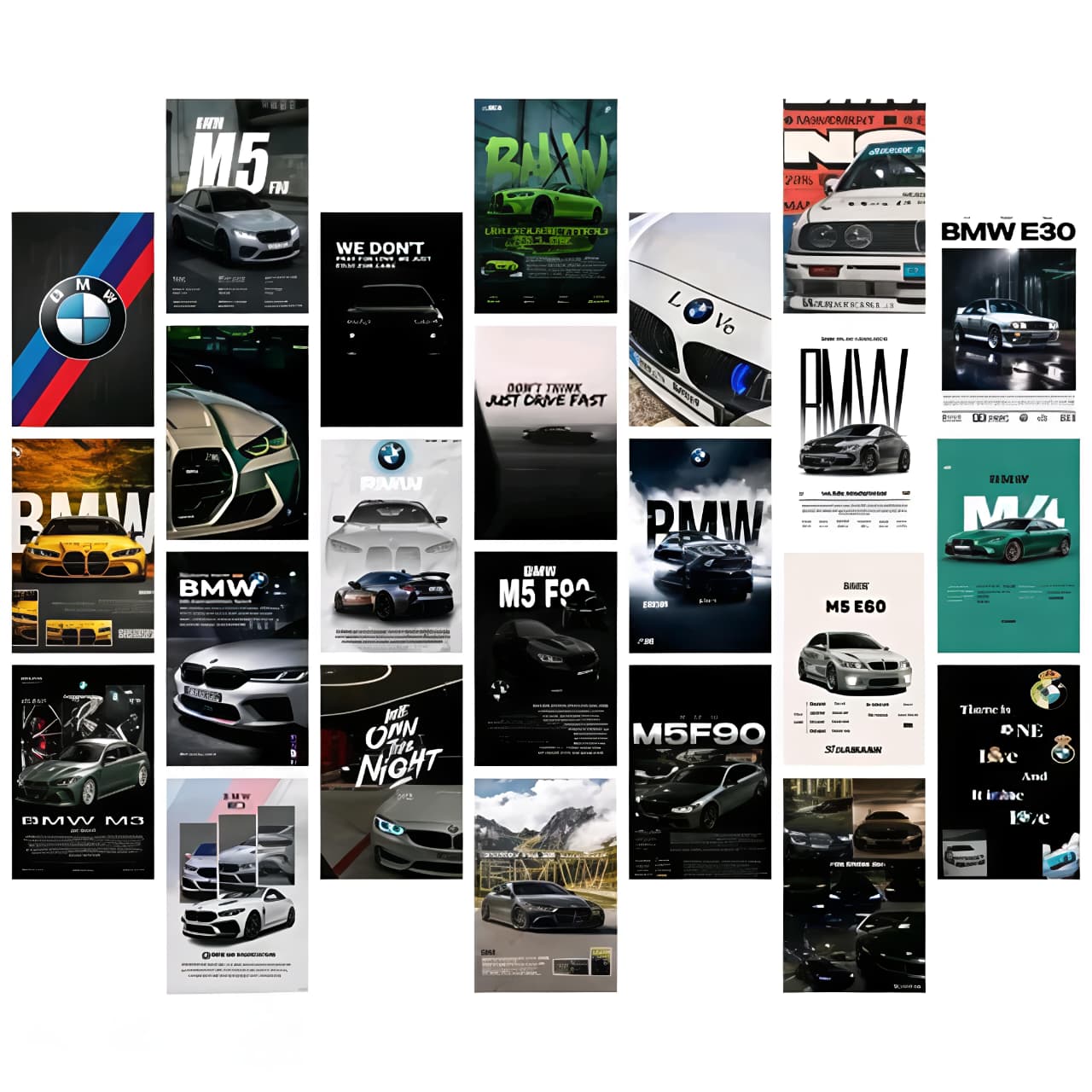 Aesthetic BMW Car Wall Collage Kit || 24pcs (4×6inch) car Aesthetic Posters For Room Decoration.