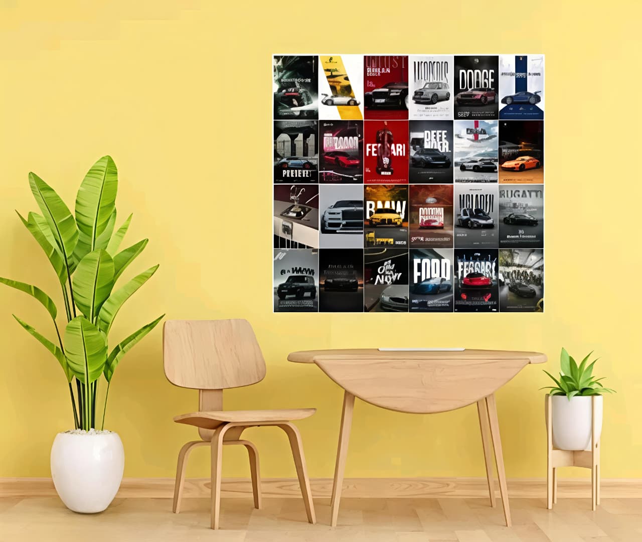 Aesthetic Car Wall Collage Kit || 24pcs (4×6inch) car Aesthetic Posters For Room Decoration Water Resistant Paper Comes With Adhesive Tape (Car )