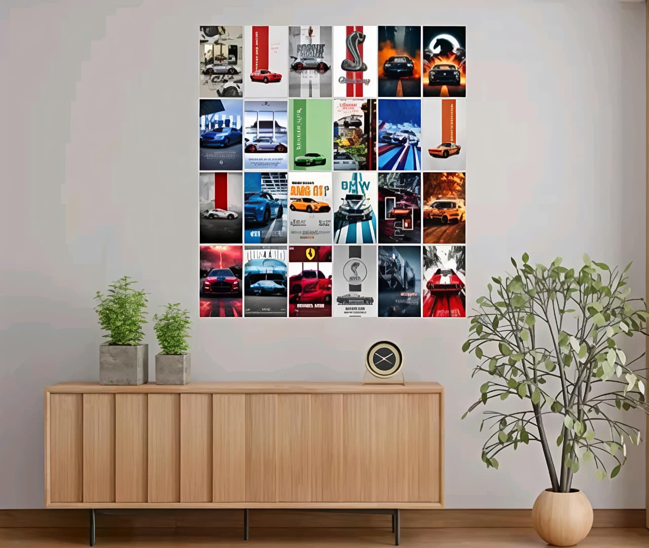 Aesthetic Car Wall Collage Kit || 24pcs (4×6inch) car Aesthetic Posters For Room Decoration Water Resistant Paper Comes With Adhesive Tape