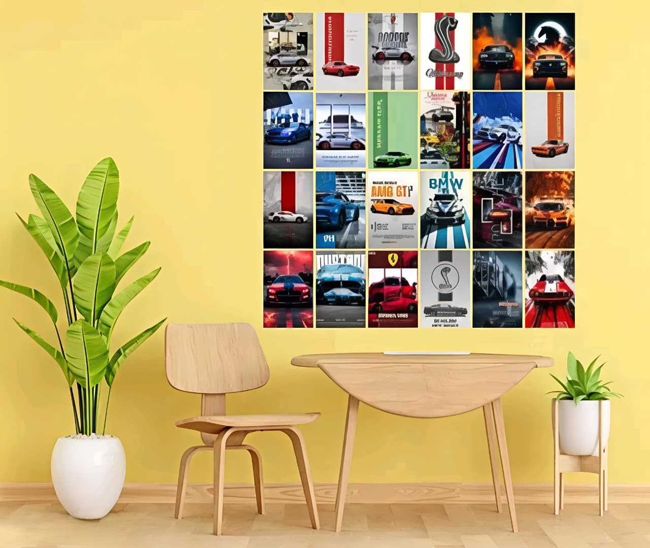 Aesthetic Car Wall Collage Kit || 24pcs (4×6inch) car Aesthetic Posters For Room Decoration Water Resistant Paper Comes With Adhesive Tape