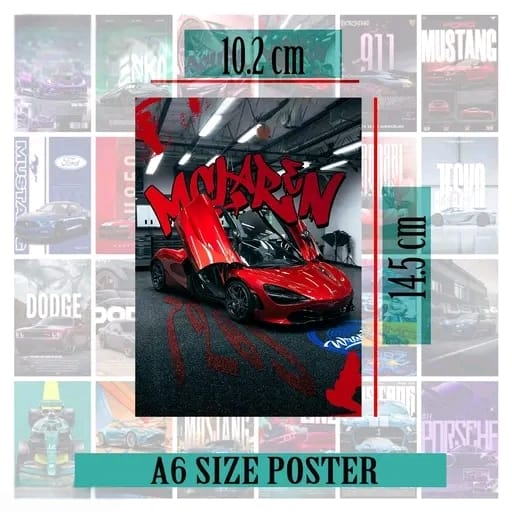 Aesthetic Car Wall Collage Kit || 24pcs (4×6inch) For Room Decoration