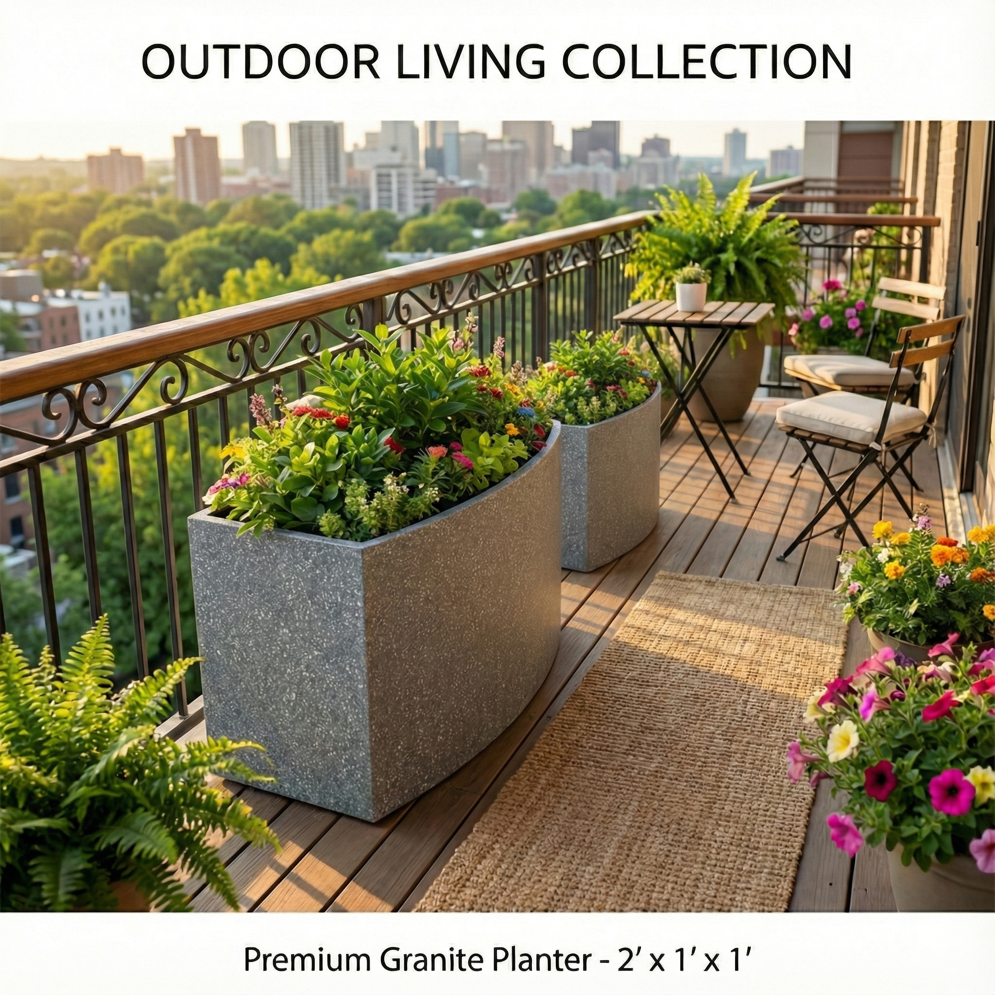 Rectangular Concrete Planter