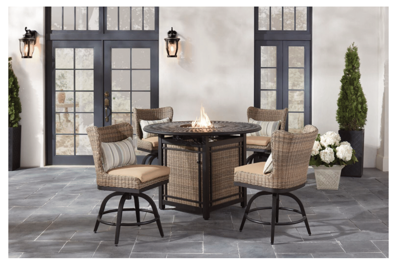 Outdoor Patio Fire Pit Dining Set