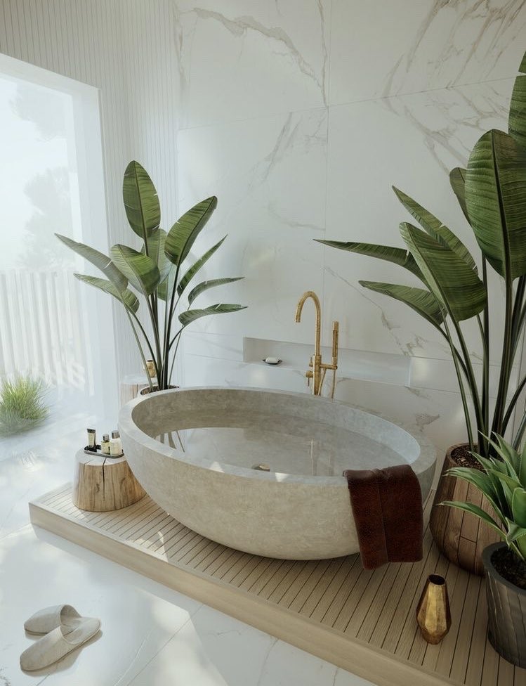Modern Stone Bathtub