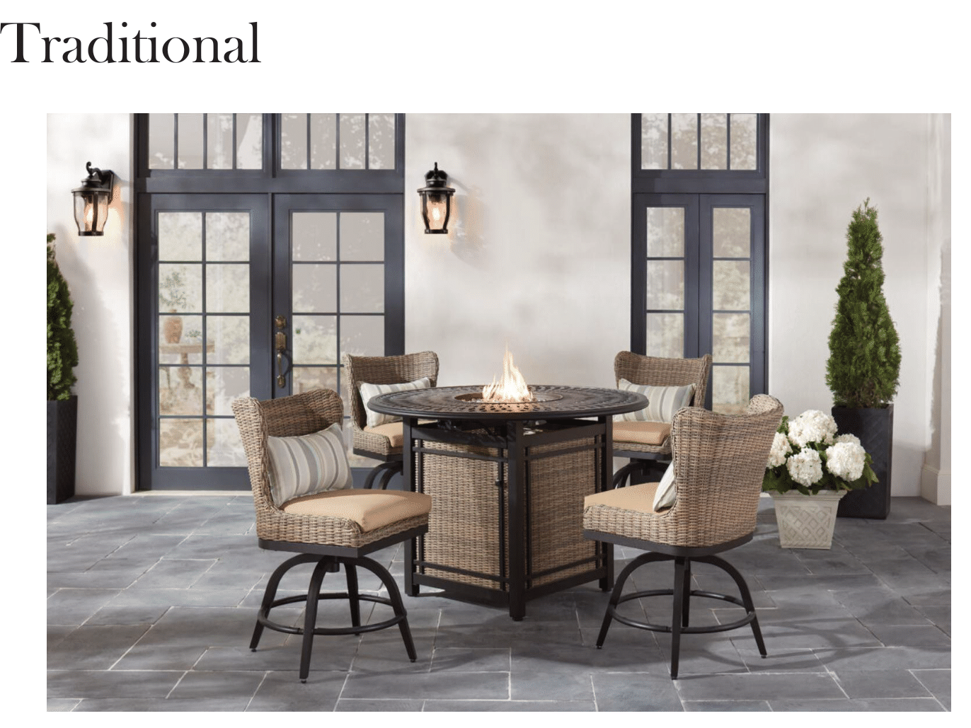 Outdoor Fire Pit Dining Set