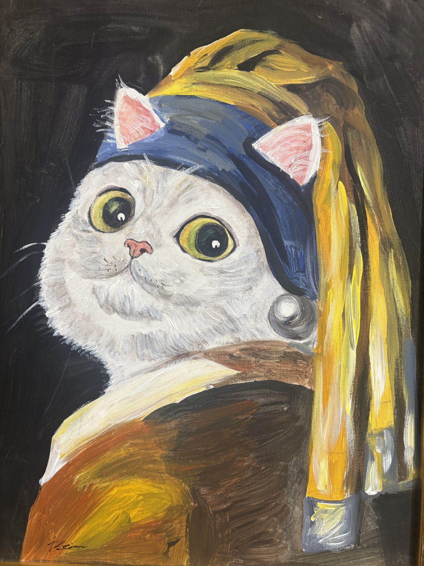 The Cat with a Pearl Earring (SOLD)
