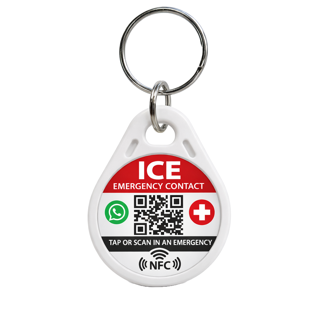 ICE Emergency NFC Tap & QR Code Safety Keyring