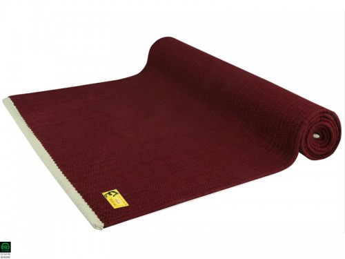 Tapis de yoga Taj - Coton naturel - 2 m x 66 cm x 5mm Bordeaux