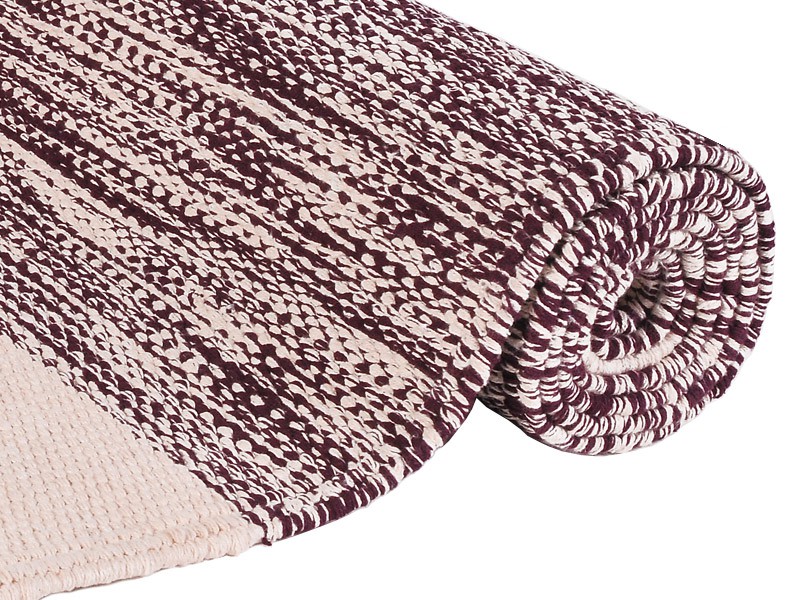 Tapis de yoga Taj - Coton naturel - 2 m x 66 cm x 5mm Bordeaux/Safran